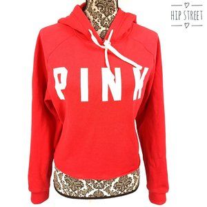 VS PINK Crop Hoodie Red Oversize Sweatshirt XS